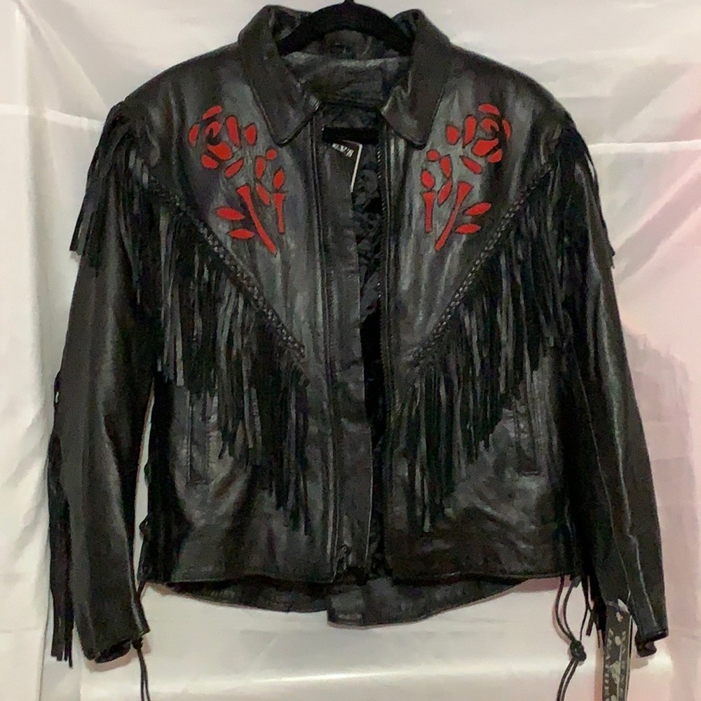 Barney’s Leather Motorcycle Jacket, Size L NWT MAKE AN OFFER!!!